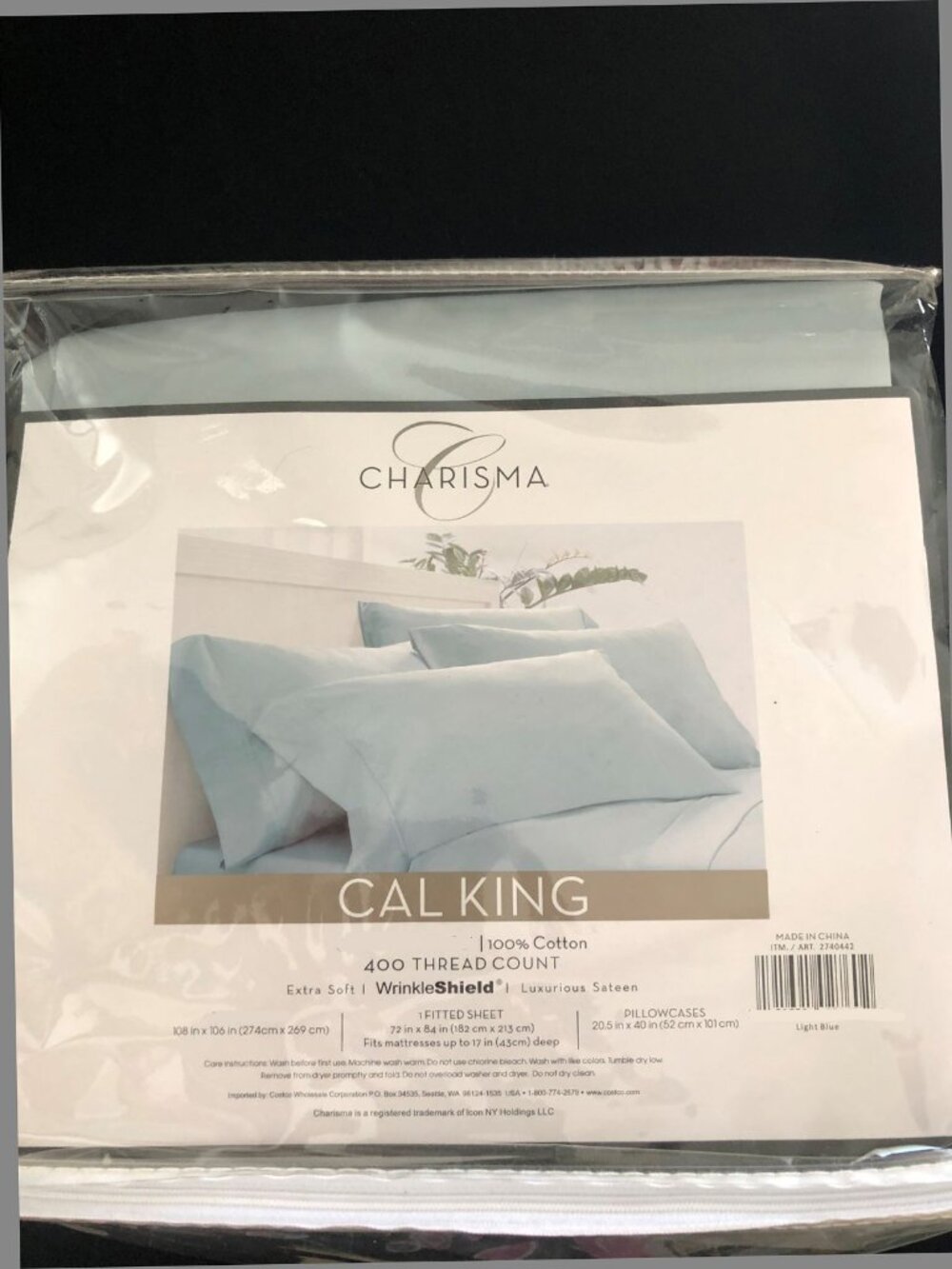Charisma Cal King Partial Sheet Set 100% Cotton NWT